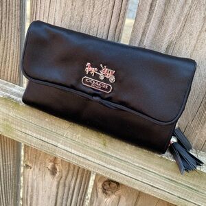 Coach Black Satin Jewelry Travel Bag